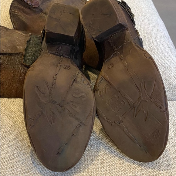 A.S.98 Tall Brown Leather Boots - Picture 2 of 4